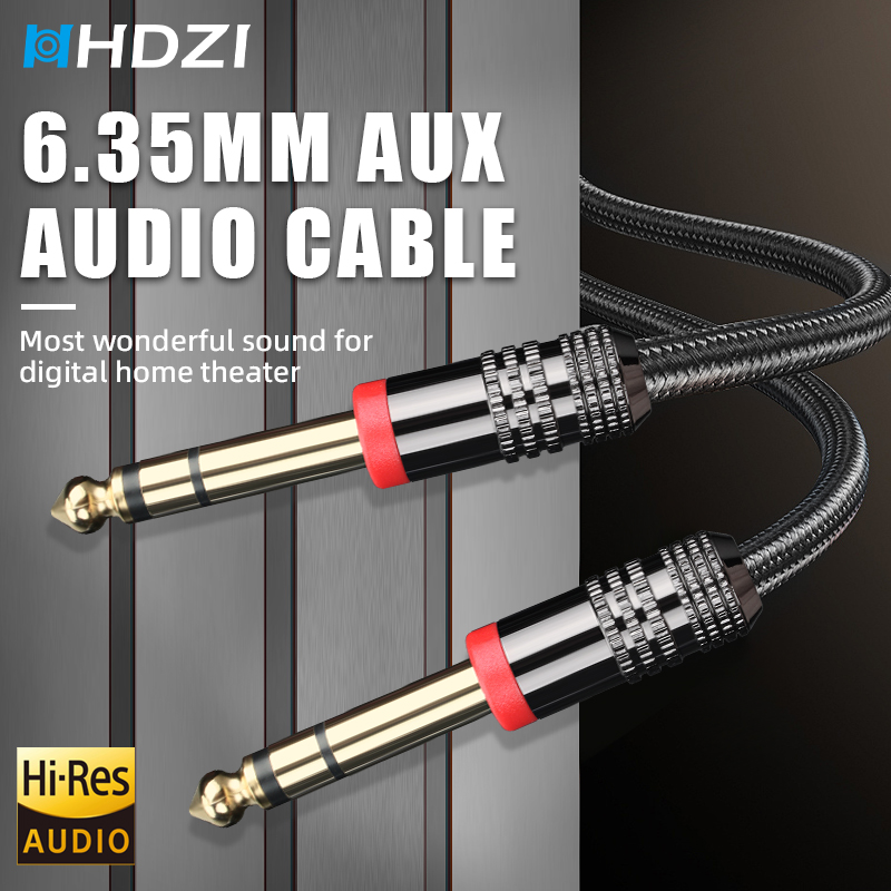 Audio Music Interface - 6.35mm TRS Guitar Cable Stereo Audio