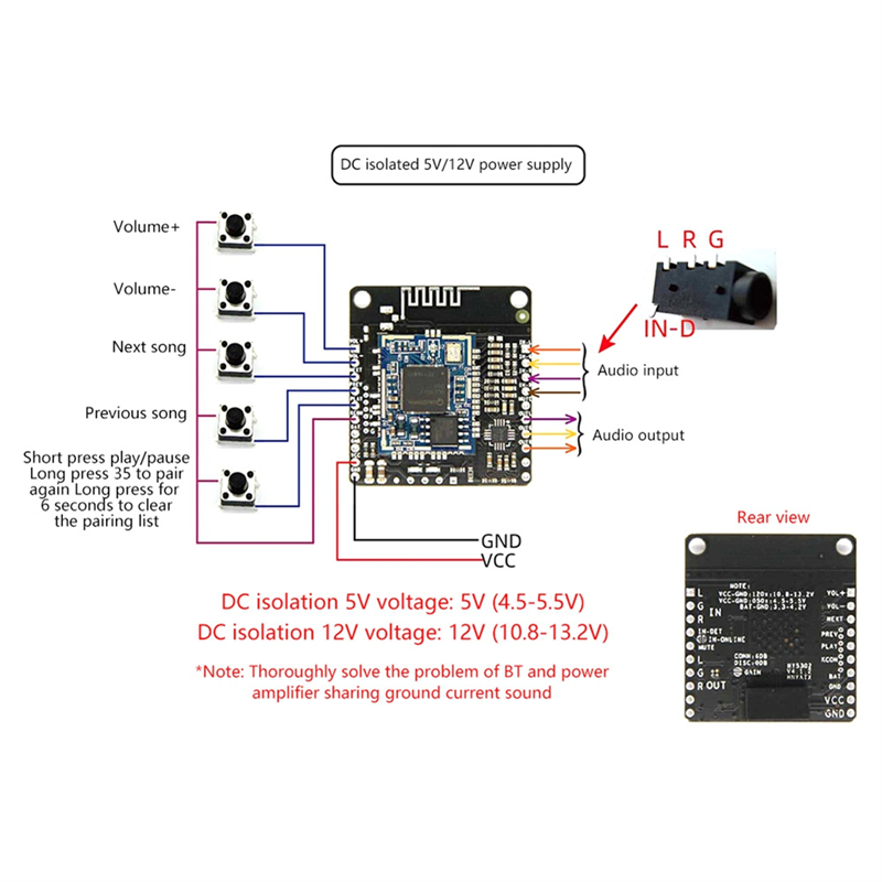 DC 5V/12V Bluetooth Music Modu - Audio Music Add review and price