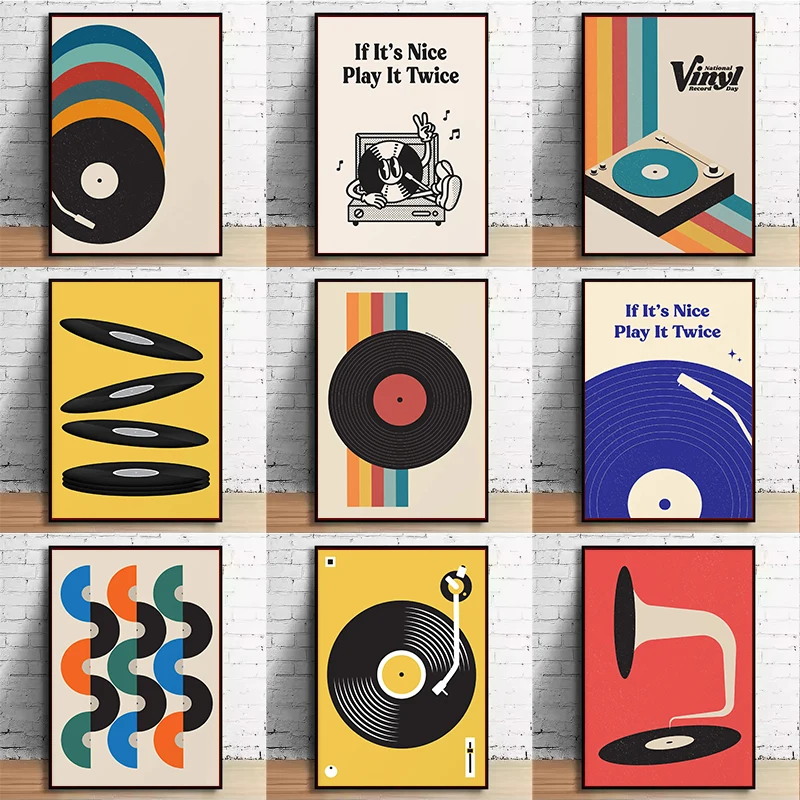 Mid Century Vinyl Record Canva - Audio Music Recording review and price