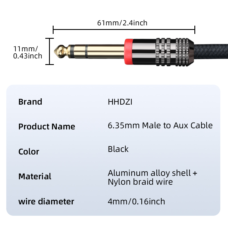 6.35mm TRS Guitar Cable Stereo - Audio Music Interface review and price