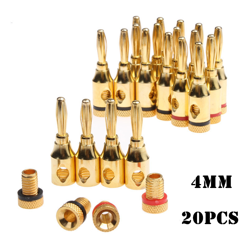 YT 20PCS Gold Plated 4mm Banan - Audio Music Yt review and price