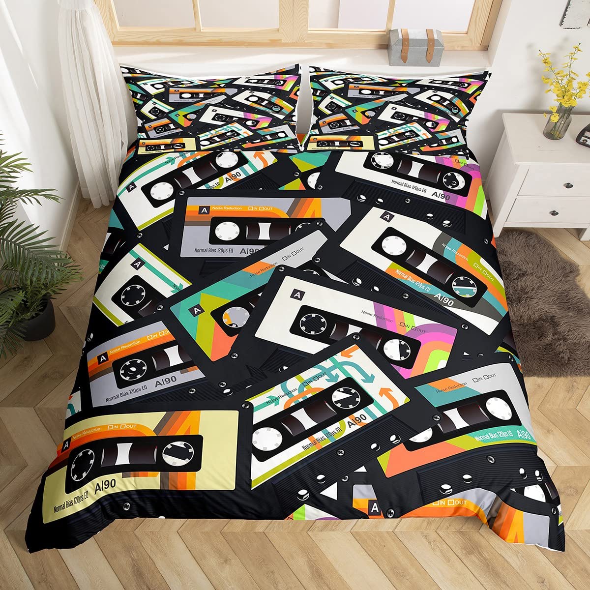 Colorful Music Cassettes Duvet - Audio Music King review and price